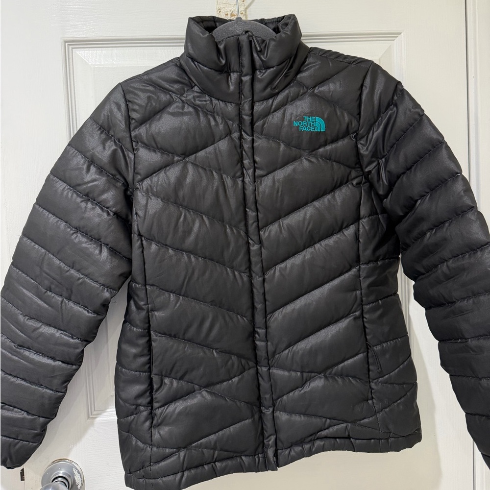 The North Face Black Jacket with Teal Lining